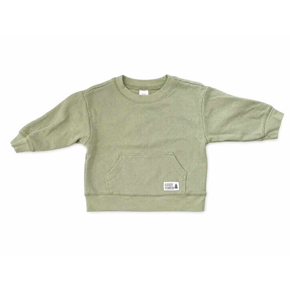 Carter’s Child of Mine Cozy Vibes Waffle Knit Sweatshirt | 12M | Sage Green
